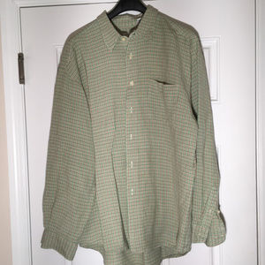 XL GAP Green/Tan/White Plaid Button-down shirt